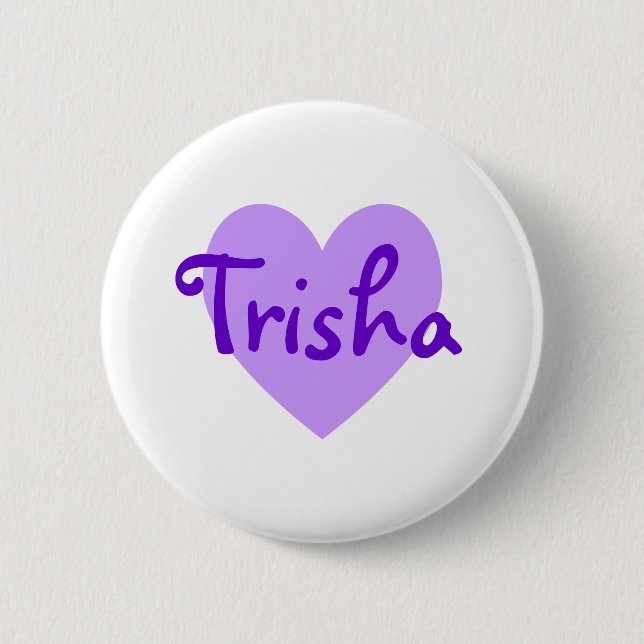 Badge Rond 5 Cm Trisha en violet (Devant)