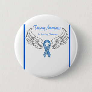 Badge Rond 5 Cm Trisomy 18 Personnalisable En Mémoire Amoureuse
