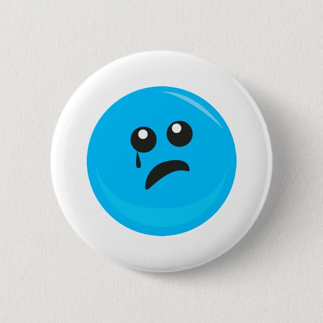 Badge Rond 5 Cm Triste Pleure Mignonne Face (Devant)