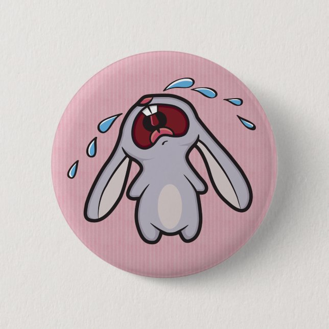 Badge Rond 5 Cm Triste rage de pleurer| Bawling Bunny (Devant)