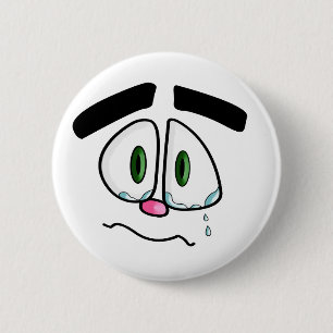 Badge Rond 5 Cm Triste visage en larmes