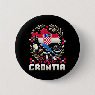 Badge Rond 5 Cm Trogir Croatie Souvenir Drapeau Croate Carte 