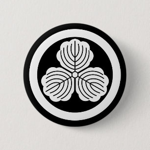 Badge Rond 5 Cm Trois feuilles de chêne en cercle