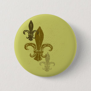 Badge Rond 5 Cm Trois Fleur De Lis