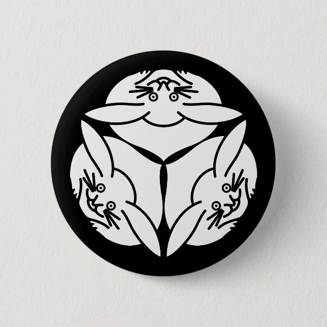 Badge Rond 5 Cm Trois lapins (Devant)