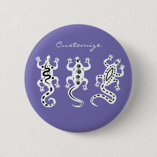 Badge Rond 5 Cm Trois Lizards Thunder_Cove style sud-ouest