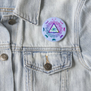 Badge Rond 5 Cm Troisième Oeil Voir Tous La Coupe Du Café Oeil