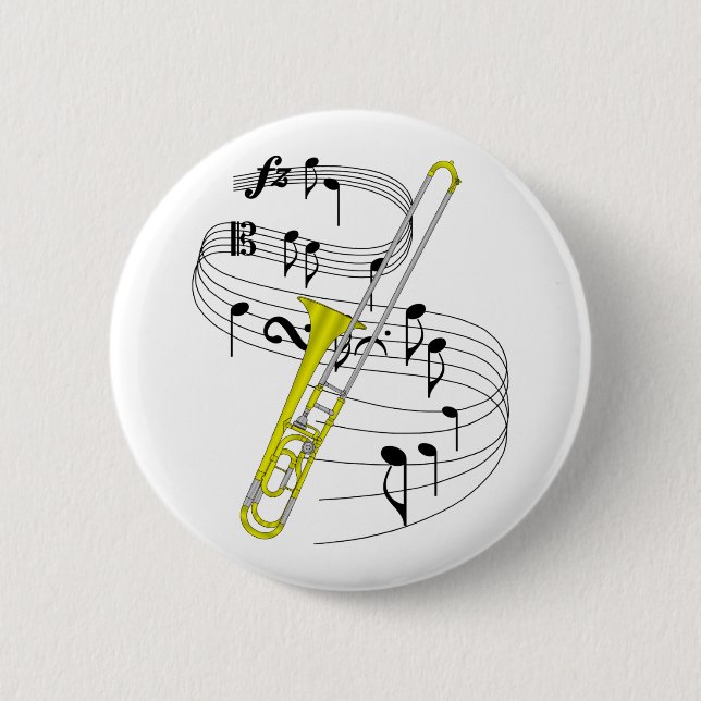Badge Rond 5 Cm Trombone (Devant)