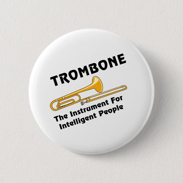 Badge Rond 5 Cm Trombone intelligent (Devant)