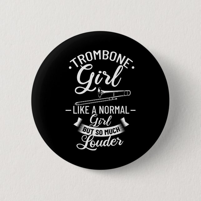 Badge Rond 5 Cm Trombone Player Musician Citations Trombone Music (Devant)