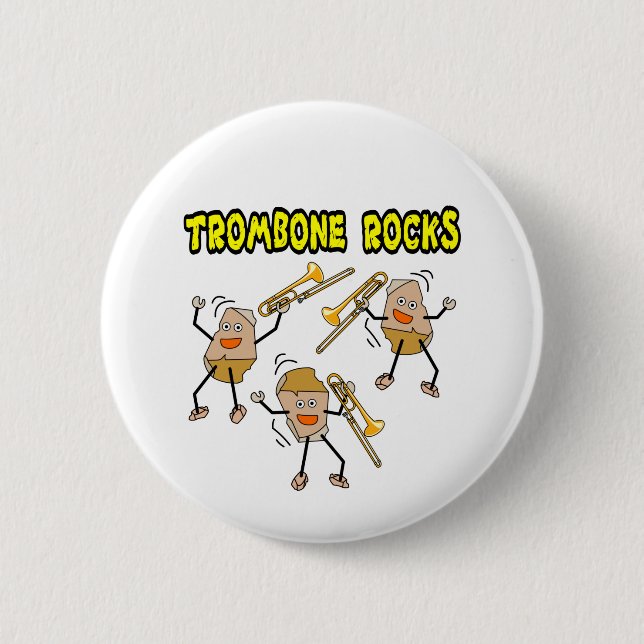 Badge Rond 5 Cm Trombone Rocks (Devant)