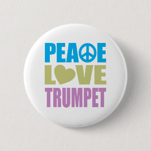 Badge Rond 5 Cm Trompette d'amour de paix