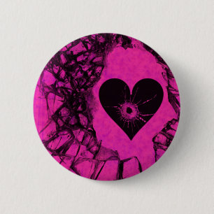 Badge Rond 5 Cm Trou cassé brisé à mon coeur