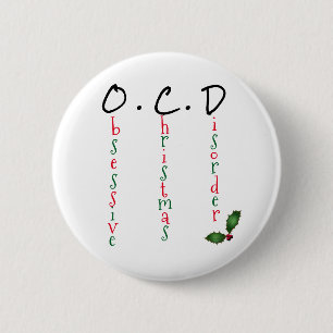 Badge Rond 5 Cm Trouble de Noël obsessionnel Festif Amusant