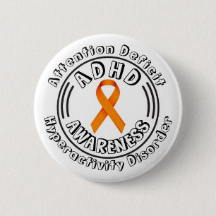 Badge Rond 5 Cm Trouble d'hyperactivité déficit de l'attention du 