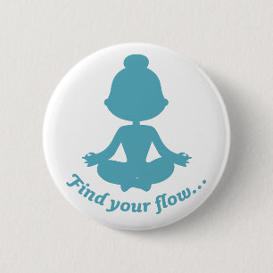 Badge Rond 5 Cm Trouvez votre bouton de flux (Cyan)