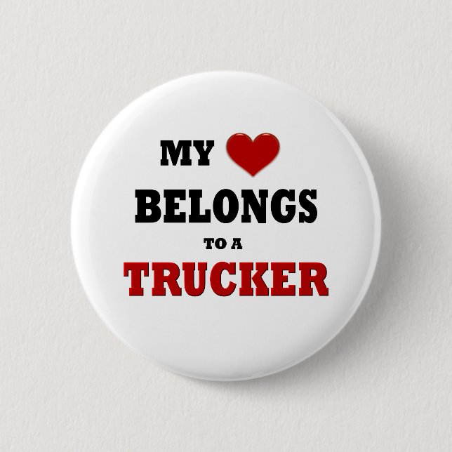 Badge Rond 5 Cm Trucker Love (Devant)