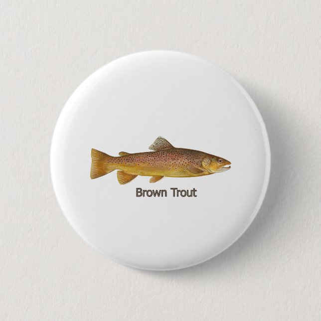 Badge Rond 5 Cm Truite Brown (intitulée) (Devant)