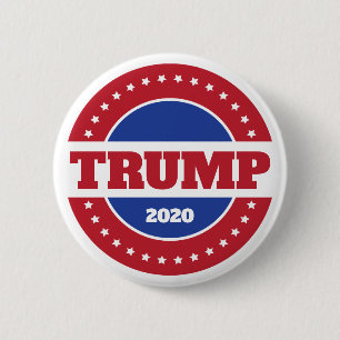 Badge Rond 5 Cm Trump 2020 rouge blanc et bleu