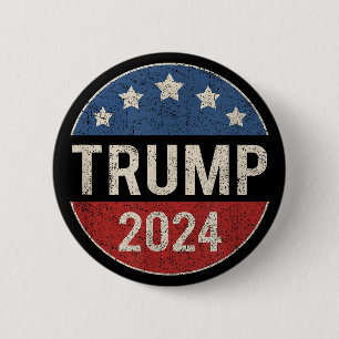 Badge Rond 5 Cm Trump 2024 - Campagne rétro - Élection du présiden