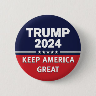 Badge Rond 5 Cm Trump 2024 Garder l'Amérique grande