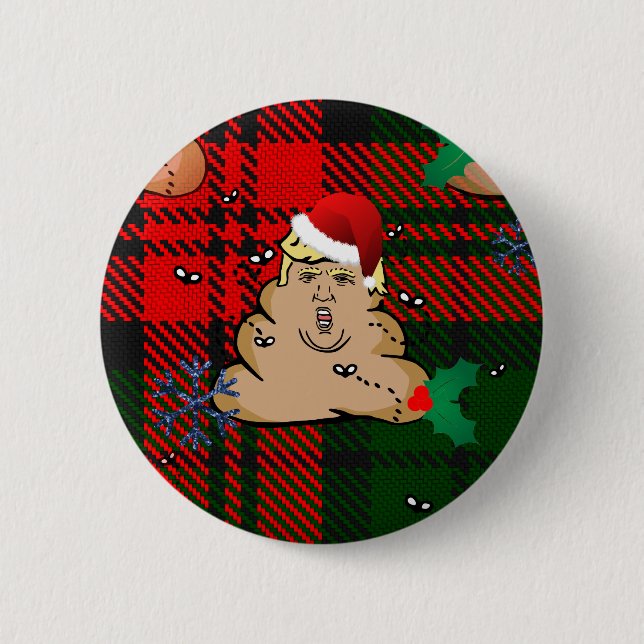 Badge Rond 5 Cm trump à la décharge de noël (Devant)