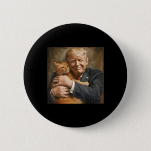 Badge Rond 5 Cm Trump Accroche Un Chat Orange 2024
