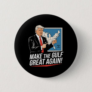 Badge Rond 5 Cm Trump Amérique du Golfe du Mexique Président Trump