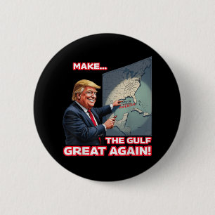 Badge Rond 5 Cm Trump Amérique Golfe Mexique Président Trump