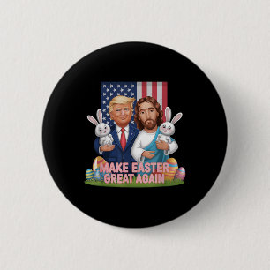 Badge Rond 5 Cm Trump amusant rendre Pâques grand à nouveau lapin