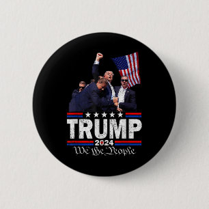 Badge Rond 5 Cm Trump Asination Bloody Oreille Bleeding Butler Pa