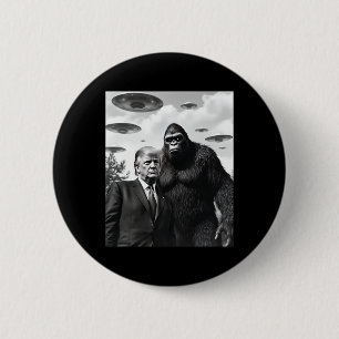 Badge Rond 5 Cm Trump Bigfoot Ufo Alien Rencontre Extraterrestre
