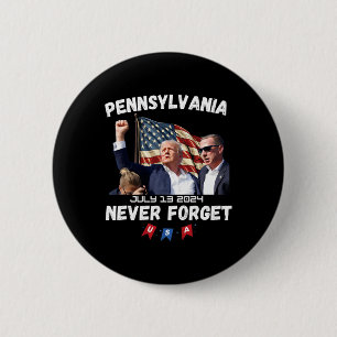 Badge Rond 5 Cm Trump Butler Pennsylvanie n'oublie jamais