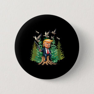 Badge Rond 5 Cm Trump Chasse Dans L'Étranger Audacieux
