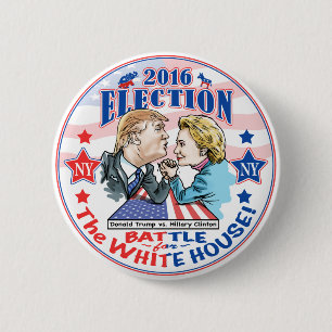 Badge Rond 5 Cm Trump contre Hillary 2016