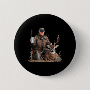 Badge Rond 5 Cm Trump Deer Hunter Donald Trump Old School Camoufl