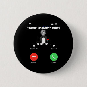Badge Rond 5 Cm Trump Desantis 2024 Appelle l'Élection Républicain
