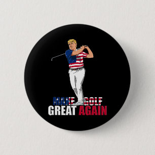 Badge Rond 5 Cm Trump - Drôle cadeau Golf