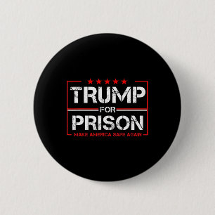 Badge Rond 5 Cm Trump en prison 2025 Drôle Trump