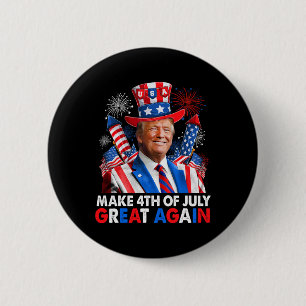 Badge Rond 5 Cm Trump Feu d'Artifice Patriotique Rend le 4 Juillet