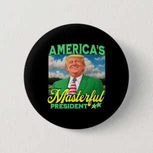 Badge Rond 5 Cm Trump Golfer Le puissant président américain Men's