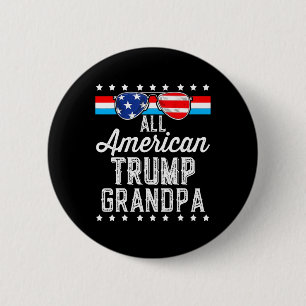 Badge Rond 5 Cm Trump Grand-père américain Drapeau américain Sungi