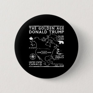 Badge Rond 5 Cm Trump Groenland Panama Canal Canada Mexique G