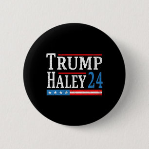 Badge Rond 5 Cm Trump Haley 2024 Élection Présidentielle Républica