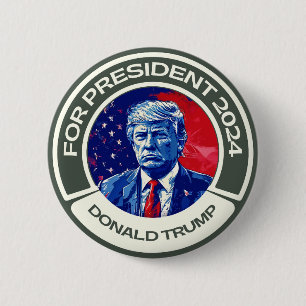 Badge Rond 5 Cm Trump pour le président 2024