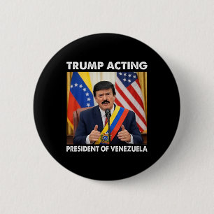 Badge Rond 5 Cm Trump Président par intérim du Venezuela _1