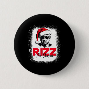 Badge Rond 5 Cm Trump Rizz La Saison Noël Drôle Donald Trump