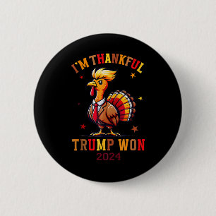 Badge Rond 5 Cm Trump Thanksgiving Je remercie Trump Won