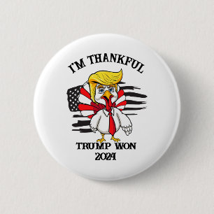 Badge Rond 5 Cm Trump Thanksgiving Je remercie Trump Won