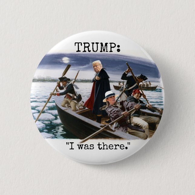 Badge Rond 5 Cm Trump traversant le Delaware (Devant)